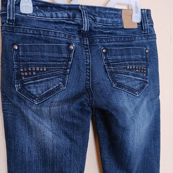 Red Camel Ava Jeans Womens Junior Size 5 Blue Skinny Embellished Low Rise Denim - Picture 6 of 10